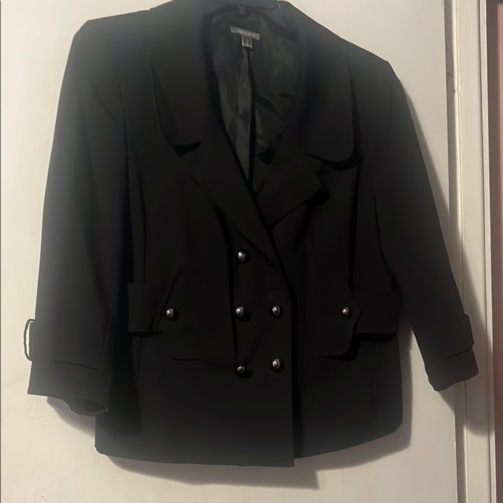 Women's Black Double-Breasted Jacket